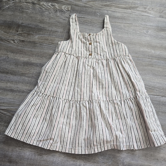 24M Girls Striped Cream and Black Kids Dress - Picture 1 of 4